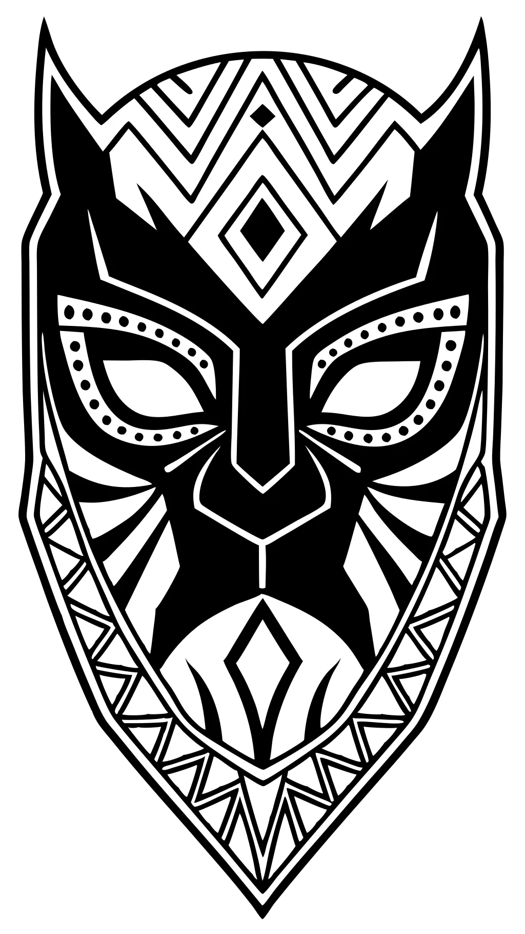 black panther mask coloring pages